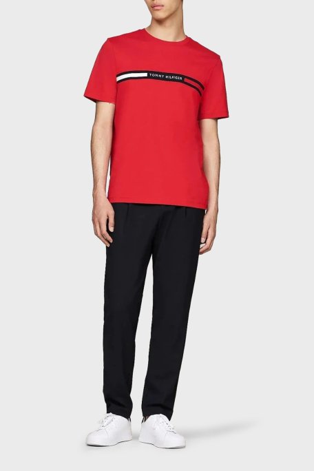 Tommy Hilfiger % 100 Pamuk Regular Fit Bisiklet Yaka Logolu Erkek T Shirt MW0MW36498 XLD KIRMIZI - Tommy Hilfiger (1)