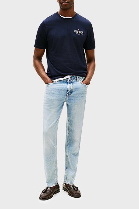 Tommy Hilfiger % 100 Pamuk Regular Fit Bisiklet Yaka Logolu Erkek T Shirt MW0MW39355 DW5 LACİVERT - Tommy Hilfiger (1)