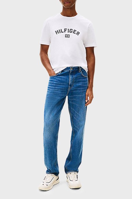 Tommy Hilfiger % 100 Pamuk Regular Fit Bisiklet Yaka Logolu Erkek T Shirt MW0MW39357 YBR BEYAZ - Tommy Hilfiger (1)