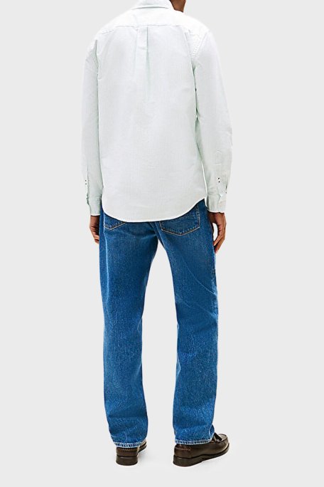 Tommy Hilfiger % 100 Pamuk Regular Fit Çizgili Erkek Gömlek MW0MW36238 0CF AÇIK YEŞİL - Tommy Hilfiger (1)