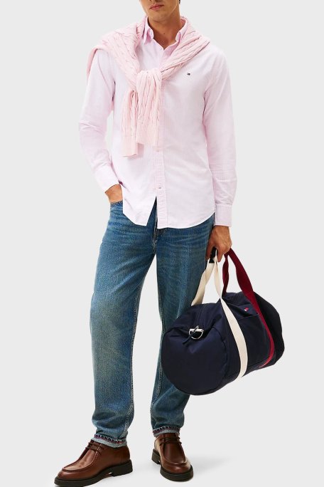 Tommy Hilfiger % 100 Pamuk Regular Fit Çizgili Erkek Gömlek MW0MW36238 0D2 PEMBE - Tommy Hilfiger (1)