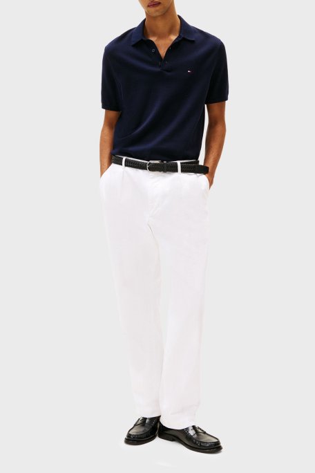 Tommy Hilfiger % 100 Pamuk Regular Fit Düğmeli Erkek Polo Yaka T Shirt MW0MW37396 DW5 LACİVERT - Tommy Hilfiger (1)