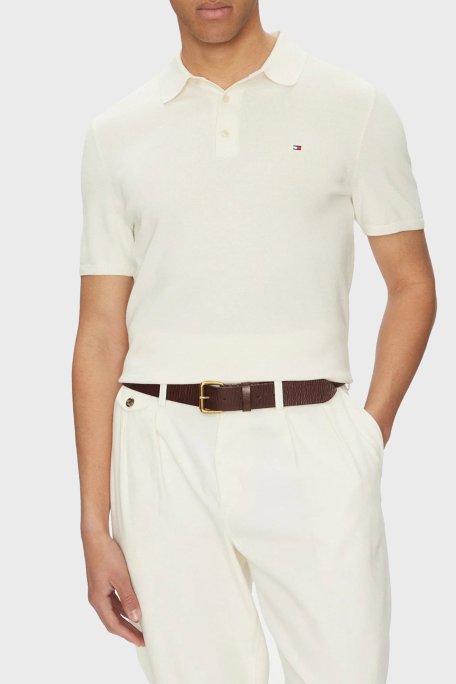 Tommy Hilfiger % 100 Pamuk Regular Fit Düğmeli Erkek Polo Yaka T Shirt MW0MW37396 Z00 AÇIK BEJ - Tommy Hilfiger