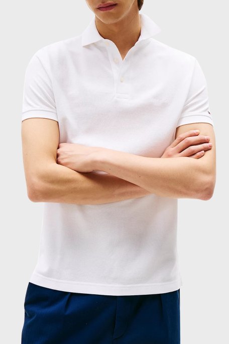 Tommy Hilfiger % 100 Pamuk Regular Fit Düğmeli Erkek Polo Yaka T Shirt MW0MW38456 YBR BEYAZ - Tommy Hilfiger