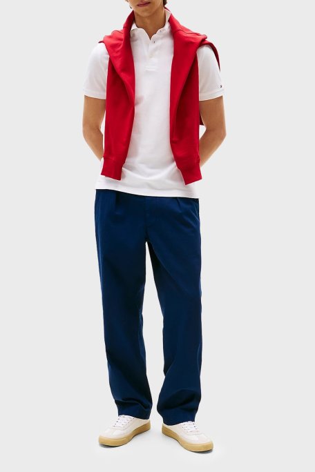 Tommy Hilfiger % 100 Pamuk Regular Fit Düğmeli Erkek Polo Yaka T Shirt MW0MW38456 YBR BEYAZ - Tommy Hilfiger (1)