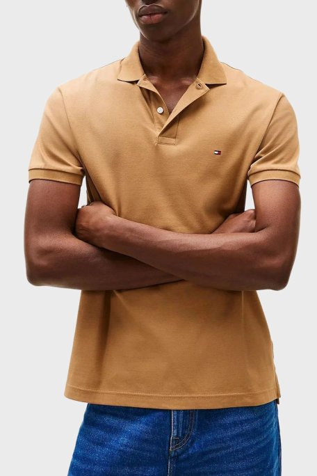 Tommy Hilfiger % 100 Pamuk Regular Fit Düğmeli Erkek Polo Yaka T Shirt MW0MW39994 GWA KAHVE - Tommy Hilfiger