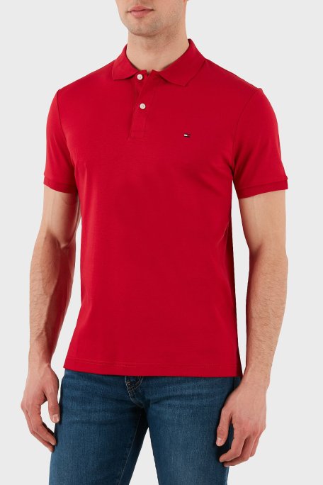 Tommy Hilfiger % 100 Pamuk Regular Fit Düğmeli Erkek Polo Yaka T Shirt MW0MW39994 XLD KIRMIZI - Tommy Hilfiger