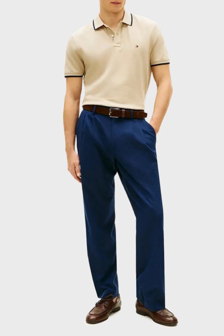 Tommy Hilfiger % 100 Pamuk Regular Fit Düğmeli Erkek Polo Yaka T Shirt MW0MW42748 RBT KUM - Tommy Hilfiger (1)