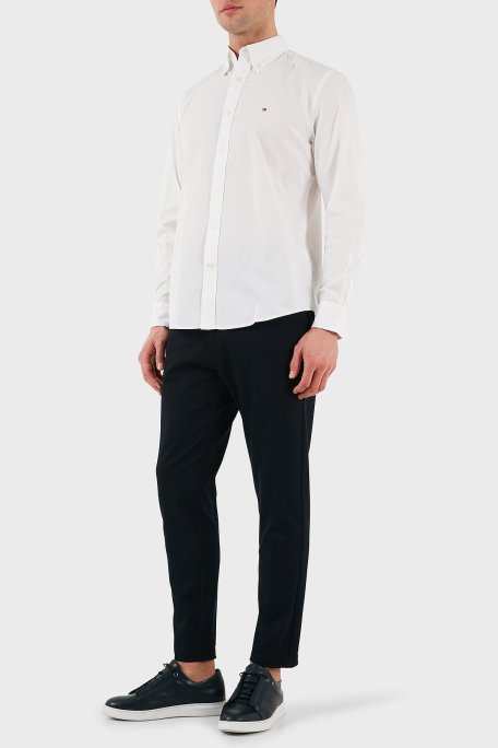 Tommy Hilfiger % 100 Pamuk Regular Fit Düğmeli Yaka Logolu Erkek Gömlek MW0MW39988 YBR BEYAZ - Tommy Hilfiger (1)