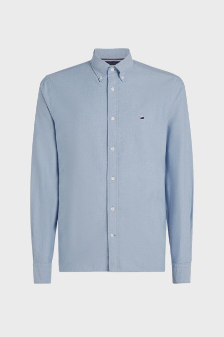 Tommy Hilfiger % 100 Pamuk Regular Fit Erkek Gömlek MW0MW35774 0GZ AÇIK MAVİ - Tommy Hilfiger