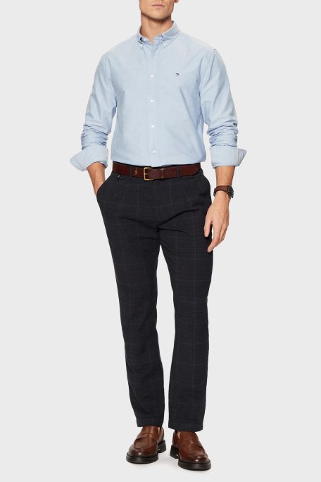 Tommy Hilfiger % 100 Pamuk Regular Fit Erkek Gömlek MW0MW35774 0GZ AÇIK MAVİ - Tommy Hilfiger (1)