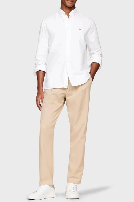 Tommy Hilfiger % 100 Pamuk Regular Fit Erkek Gömlek MW0MW35774 YBR BEYAZ - Tommy Hilfiger (1)