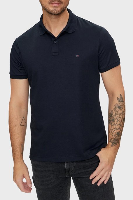 Tommy Hilfiger % 100 Pamuk Regular Fit Erkek Polo Yaka T Shirt MW0MW35585 DW5 LACİVERT - Tommy Hilfiger