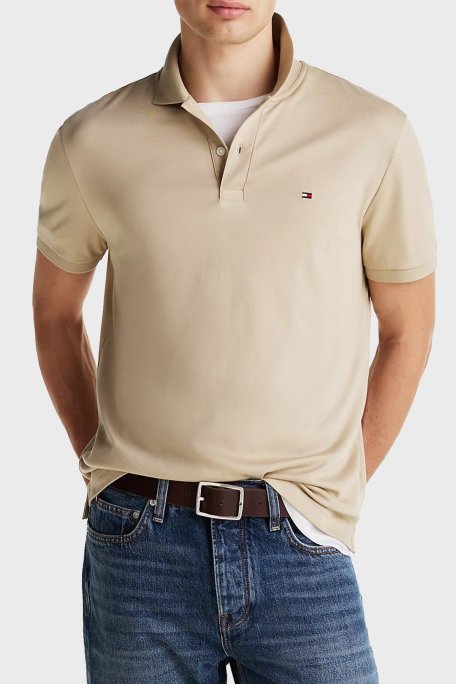 Tommy Hilfiger % 100 Pamuk Regular Fit Erkek Polo Yaka T Shirt MW0MW39994 RBT KUM - Tommy Hilfiger