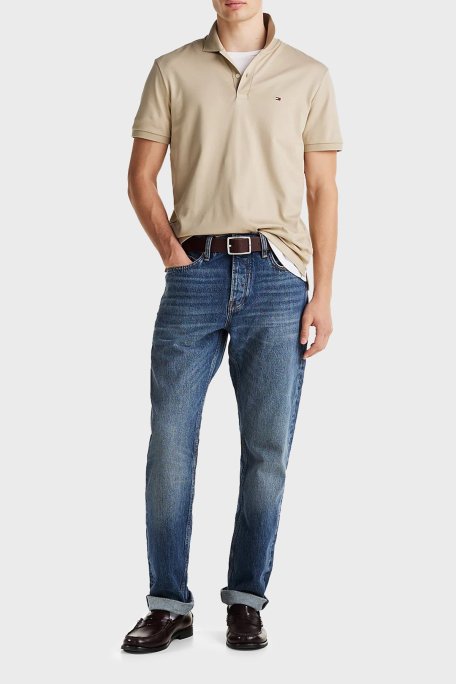 Tommy Hilfiger % 100 Pamuk Regular Fit Erkek Polo Yaka T Shirt MW0MW39994 RBT KUM - Tommy Hilfiger (1)