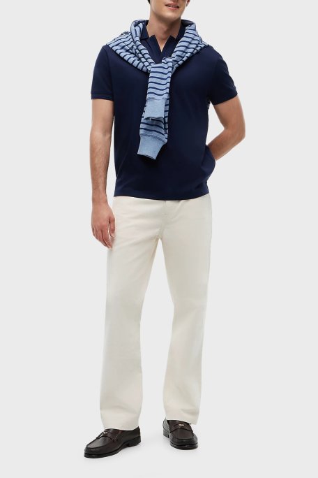 Tommy Hilfiger % 100 Pamuk Regular Fit Erkek Polo Yaka T Shirt MW0MW42745 DCC LACİVERT - Tommy Hilfiger (1)