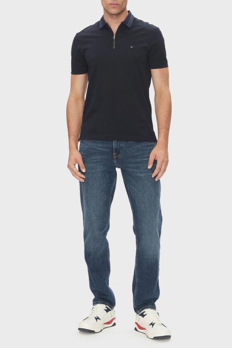 Tommy Hilfiger % 100 Pamuk Regular Fit Fermuarlı Erkek Polo Yaka T Shirt MW0MW38473 DW5 LACİVERT - Tommy Hilfiger (1)