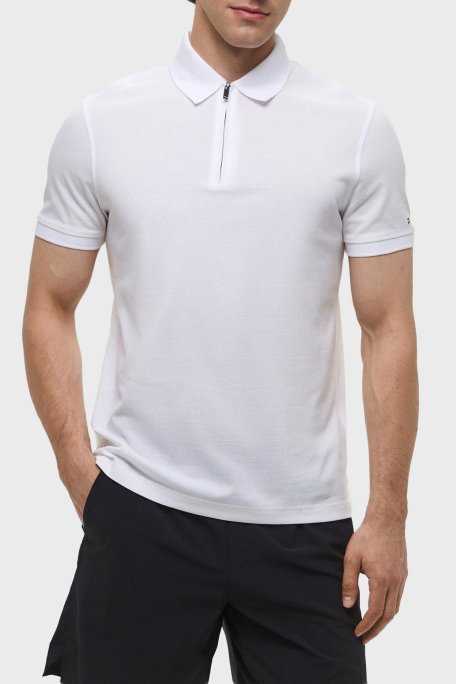 Tommy Hilfiger % 100 Pamuk Regular Fit Fermuarlı Erkek Polo Yaka T Shirt MW0MW38746 YCF BEYAZ - Tommy Hilfiger