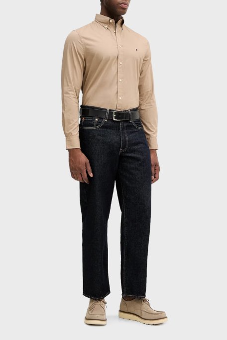 Tommy Hilfiger % 100 Pamuk Regular Fit Uzun Kollu Erkek Gömlek MW0MW37550 AFE BEJ - Tommy Hilfiger (1)