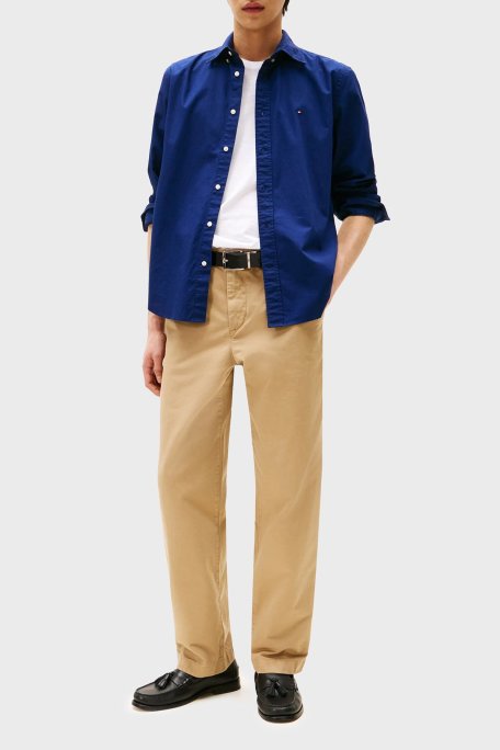 Tommy Hilfiger % 100 Pamuk Regular Fit Uzun Kollu Erkek Gömlek MW0MW37550 C7G MAVİ - Tommy Hilfiger (1)