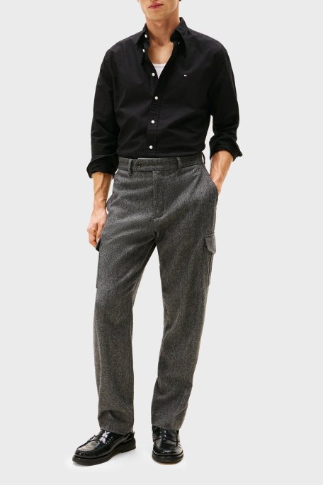 Tommy Hilfiger % 100 Pamuk Regular Fit Uzun Kollu Logolu Erkek Gömlek MW0MW35774 0GJ SİYAH - Tommy Hilfiger (1)