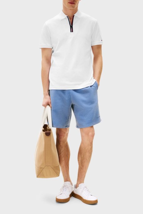 Tommy Hilfiger % 100 Pamuk Regular Fit Yarım Fermuarlı Erkek Polo Yaka T Shirt MW0MW39552 YBR BEYAZ - Tommy Hilfiger (1)