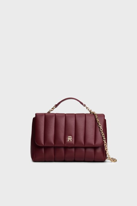 Tommy Hilfiger Ayarlanabilir Zincir Askılı Bayan Çanta AW0AW17669 VLP BORDO - Tommy Hilfiger