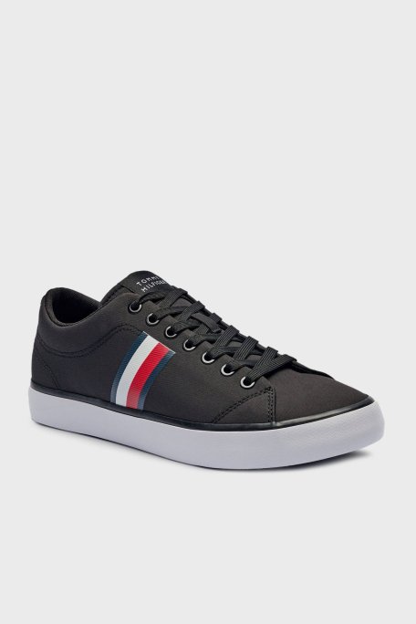 Tommy Hilfiger Bant Logolu Sneaker Erkek Ayakkabı FM0FM05393 BDS SİYAH - Tommy Hilfiger