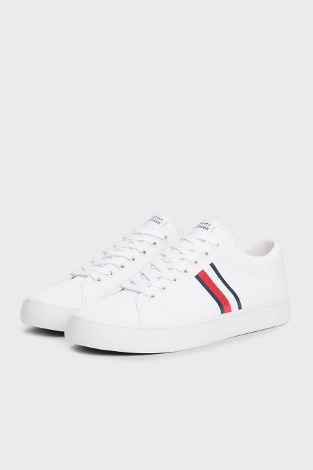 Tommy Hilfiger Bant Logolu Sneaker Erkek Ayakkabı FM0FM05393 YBS BEYAZ - Tommy Hilfiger (1)