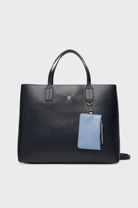 Tommy Hilfiger Cüzdan Detaylı Çıkarılabilir Askılı Bayan Çanta AW0AW17683 DW6 LACİVERT - Tommy Hilfiger