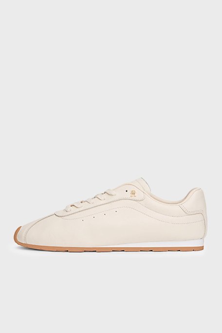 Tommy Hilfiger Deri Logolu Sneaker Kadın Ayakkabı FW0FW08951 AEO BEJ - Tommy Hilfiger (1)