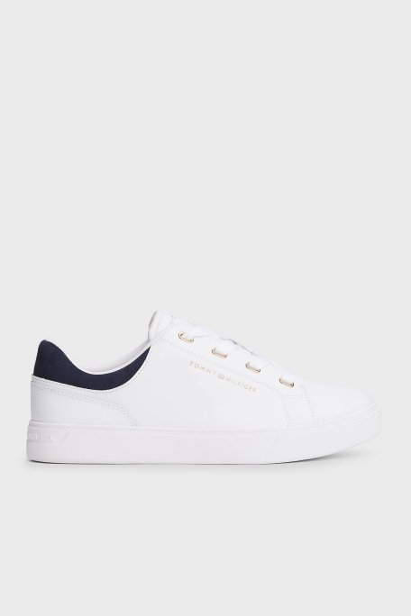 Tommy Hilfiger Hakiki Deri Kalın Tabanlı Sneaker Bayan Ayakkabı FW0FW08816 02S BEYAZ - Tommy Hilfiger