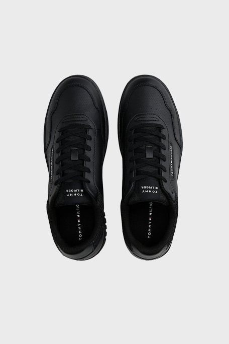 Tommy Hilfiger Hakiki Deri Logolu Bağcıklı Sneaker Erkek Ayakkabı FM0FM05629 BDS SİYAH - Tommy Hilfiger (1)