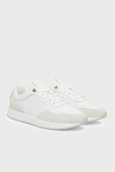 Tommy Hilfiger Hakiki Deri Logolu Sneaker Kadın Ayakkabı FW0FW09267 YBS BEYAZ - Tommy Hilfiger (1)