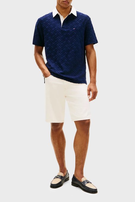 Tommy Hilfiger Jakarlı Pamuklu Regular Fit Kontrast Erkek Polo Yaka T Shirt MW0MW42759 DCC LACİVERT - Tommy Hilfiger (1)