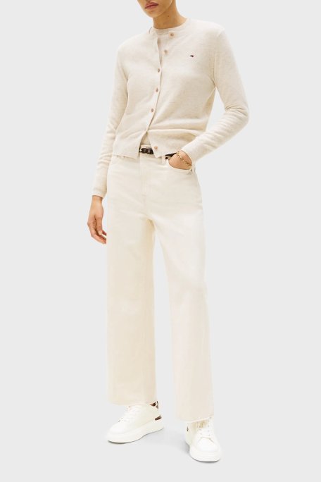 Tommy Hilfiger Kalın Tabanlı Deri Sneaker Bayan Ayakkabı FW0FW08817 YBH BEYAZ - Tommy Hilfiger (1)