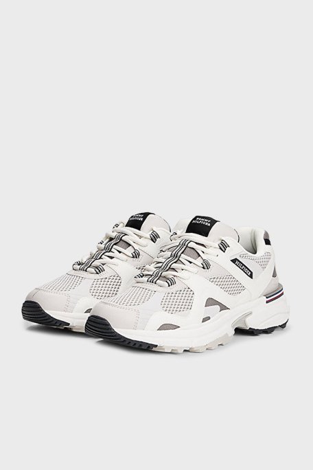 Tommy Hilfiger Kalın Tabanlı Sneaker Erkek Ayakkabı FM0FM05567 PQ8 GRİ-BEYAZ - Tommy Hilfiger