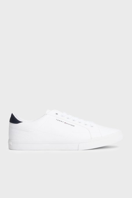 Tommy Hilfiger Kanvas Sneaker Erkek Ayakkabı FM0FM05688 YBS BEYAZ - Tommy Hilfiger