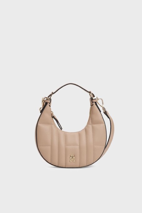 Tommy Hilfiger Kapitoneli Çıkarılabilir Askılı Bayan Çanta AW0AW17635 AFE BEJ - Tommy Hilfiger