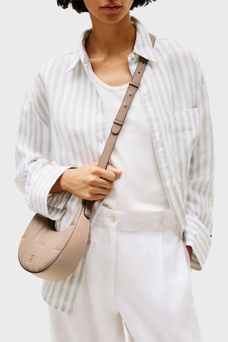 Tommy Hilfiger Kapitoneli Çıkarılabilir Askılı Bayan Çanta AW0AW17635 AFE BEJ - Tommy Hilfiger (1)