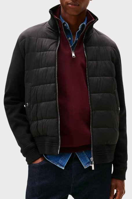 Tommy Hilfiger Kapitoneli Regular Fit Dik Yaka Erkek Ceket MW0MW40774 BDS SİYAH - Tommy Hilfiger