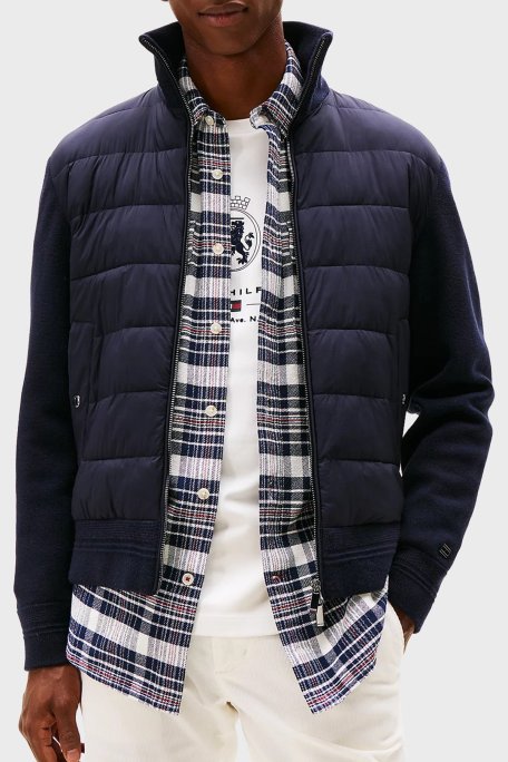 Tommy Hilfiger Kapitoneli Regular Fit Dik Yaka Erkek Ceket MW0MW40774 DW5 LACİVERT - Tommy Hilfiger