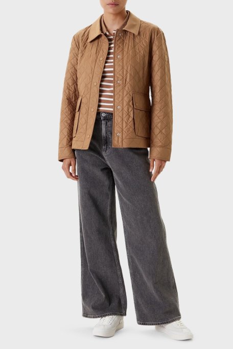 Tommy Hilfiger Kapitoneli Regular Fit Klasik Yaka Dolgulu Bayan Mont WW0WW45641 GWA KAHVE - Tommy Hilfiger (1)