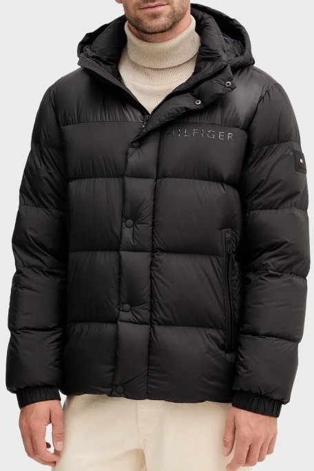 Tommy Hilfiger Kapitoneli Su İtici Regular Fit Şişme Erkek Mont MW0MW40613 BDS SİYAH - Tommy Hilfiger