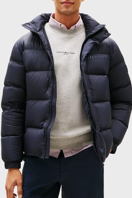 Tommy Hilfiger Kapitoneli Su İtici Regular Fit Şişme Erkek Mont MW0MW40613 DW5 LACİVERT - Tommy Hilfiger