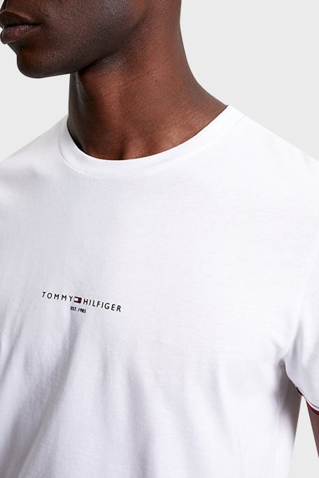 Tommy Hilfiger Logolu % 100 Pamuk Bisiklet Yaka Slim Fit Erkek T Shirt MW0MW32584 YBR BEYAZ - Tommy Hilfiger (1)