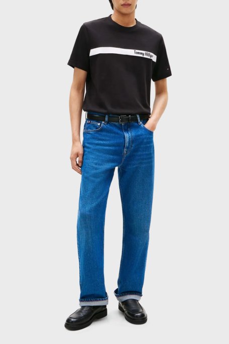 Tommy Hilfiger Logolu % 100 Pamuk Regular Fit Bisiklet Yaka Erkek T Shirt MW0MW41765 BDS SİYAH - Tommy Hilfiger (1)