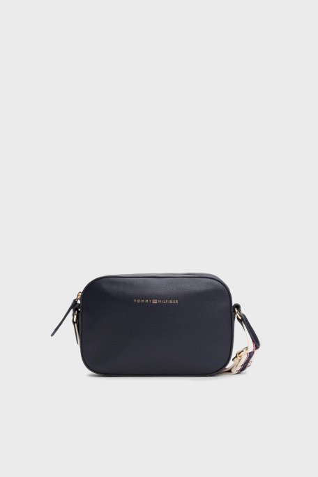 Tommy Hilfiger Logolu Ayarlanabilir Askılı Bayan Çanta AW0AW17450 DW6 LACİVERT - Tommy Hilfiger