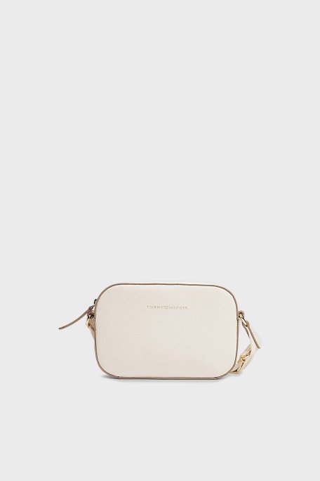 Tommy Hilfiger Logolu Ayarlanabilir Askılı Bayan Çanta AW0AW17450 Z00 AÇIK BEJ - Tommy Hilfiger