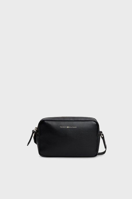 Tommy Hilfiger Logolu Ayarlanabilir Askılı Bayan Çanta AW0AW17689 BDS SİYAH - Tommy Hilfiger